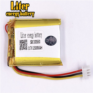 Socket 2.5-3 P 3.7 V 103550 2500 mah ultra slim personalized Rechargeable li-ion batteries lipo battery with wire - Product Image 1
