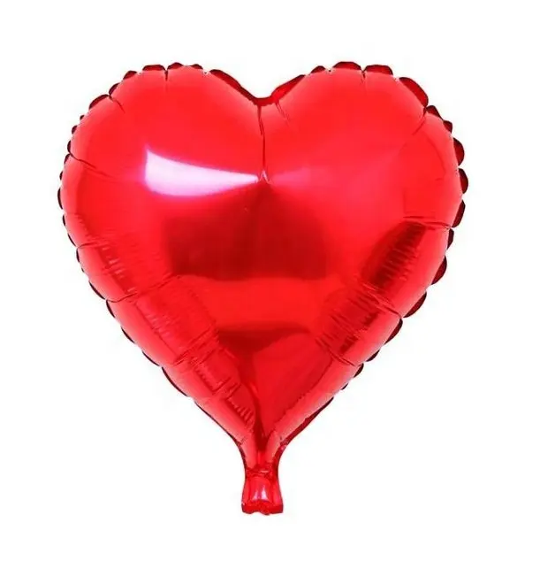 Globos de color puro de 18 pulgadas para decoración del amor, globos de aluminio de corazón rojo para boda, San Valentín