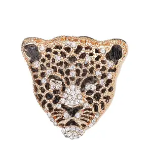 Joyería personalizada para hombre, broche Retro calado para suéter, Pin, cabeza de leopardo