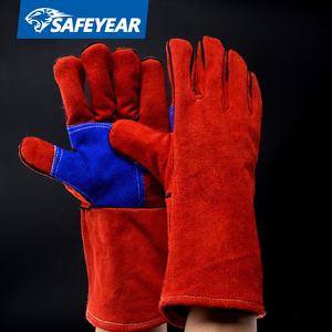 गर्मी प्रतिरोधी लंबे हाथ चमड़े छूत वेल्डिंग दस्ताने वेल्डर के लिए श्रमिकों, चीन और पाकिस्तान से - Product Image 5