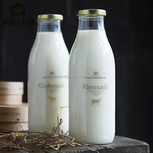 Bottiglie di Vetro Rotonde per Latte 150ml 200ml 250ml 500ml 1000ml 1 Litro, Contenitori per Succhi e Bevande 32oz con Tappo a Vite - Product Image 6