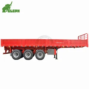 China Manufacturer Tri axles bulk open fence type side door cargo trailer semi for sale