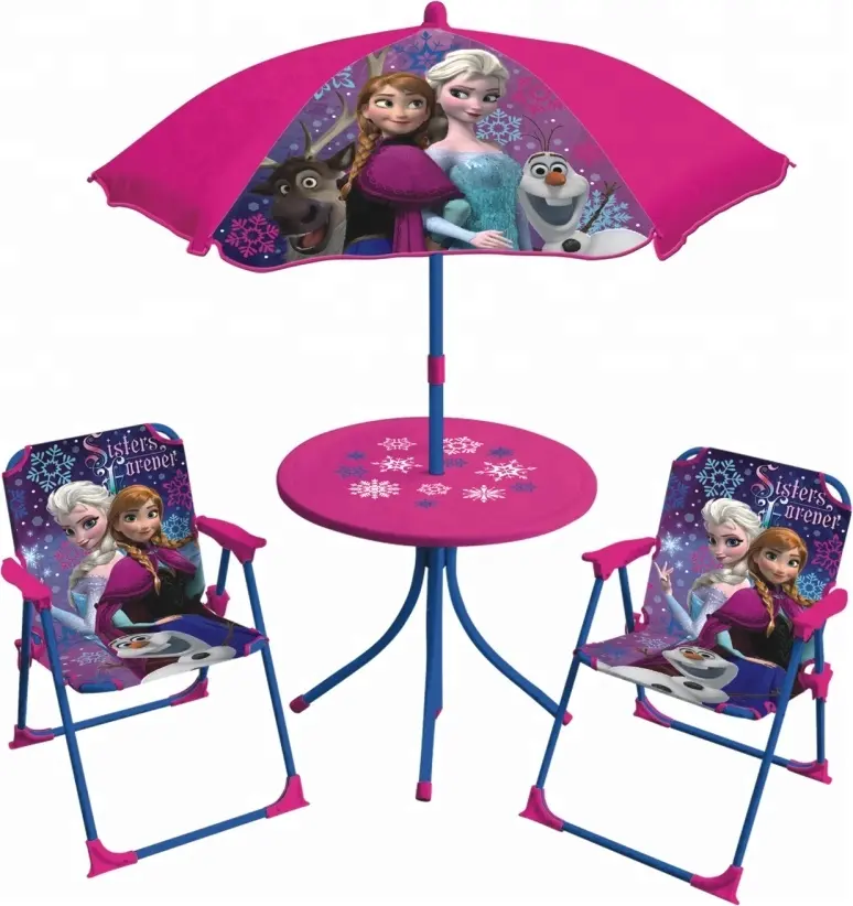 Bambini Patio Set Da Tavolo E 2 Sedie Pieghevoli w/Ombrello Beetle Esterna del Giardino