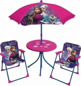 Çocuk veranda seti masa ve 2 katlanır sandalyeler w/şemsiye böceği açık bahçe Yard