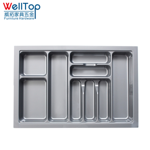 Cutlery Organizer Amazon Hot Plastic Kitchen Pvc Grey Storage Drawer Cutlery Organizer Tray For Spoon VT-08.002