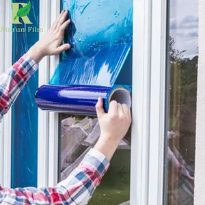 Película de protección de ventana temporal azul de adhesión clara