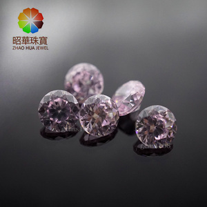 Wuzhou Jewelry <strong>Wholesale</strong> Synthetic Gemstone Light pink CZ , <strong>Diamond</strong> Cut Round Cubic Zirconia 6.0mm