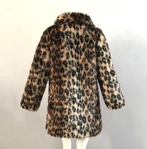 Giacca da donna in pelliccia di leopardo medio cappotto completo di pelliccia soffice pelliccia pelosa abbigliamento artificiale rosso viola inverno - Product Image 6