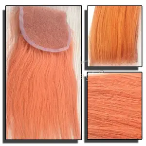 Qingdao Evermagic société de cheveux gros pas cher Stock prix 100% humain brésilienne Virign cheveux de soie droite fermeture