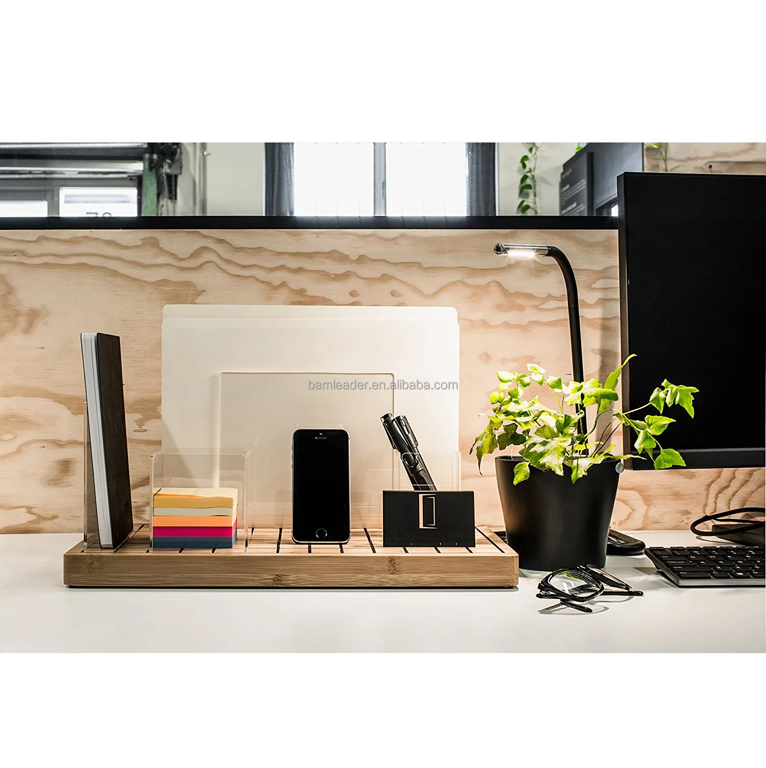 Office Bamboo Deformable Desktop Organizer