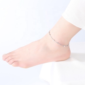 925 <span class=keywords><strong>argento</strong></span> Sterling bracciali donne ragazze doppio strato Multi pietra <span class=keywords><strong>argento</strong></span> cavigliere 925 per le donne - Product Image 4