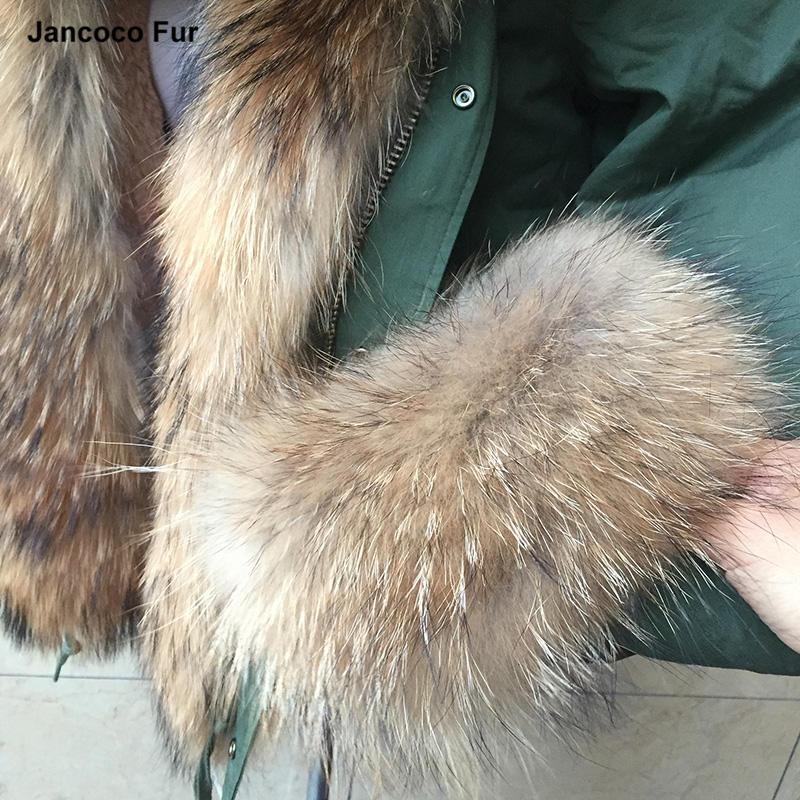 Nouveau Femmes Réel Fourrure De Raton Laveur Collier À Capuchon Parka Veste D'hiver Chaud Épais Pardessus Top Qualité Parker
