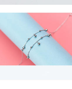 लड़की के लिए 100% असली 925 स्टर्लिंग चांदी की माला आकर्षण पायल महिलाओं ठीक गहने - Product Image 3