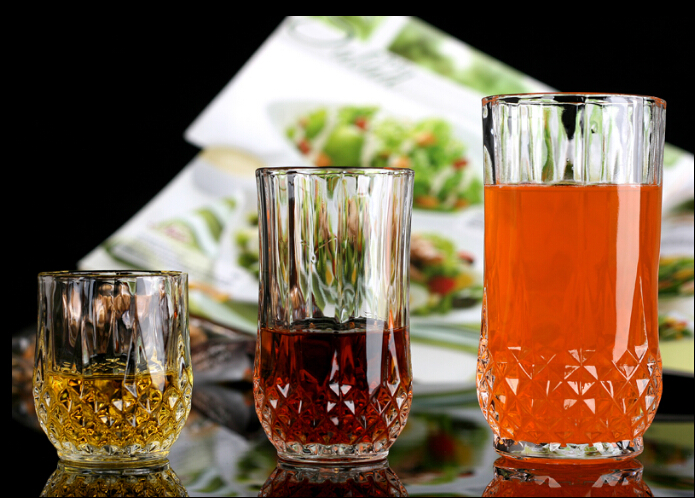 Wholesale promotional embossed Diamond Crystal Glass Whisky