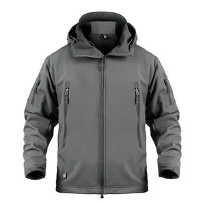 पुरुषों की आउटडोर टैक्टिकल जैकेट छलावरण वाटरप्रूफ ऊन जैकेट हुडी सॉफ़्टशेल कोट शीतकालीन आउटवियर