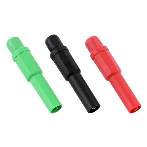 4mm Banana macho de seguridad funda Rojo Negro verde conector de enchufe