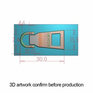 Thời Trang Nổi Bạc Logo Thương Hiệu Tùy Chỉnh Thiết Kế Quần Áo Đôi Kim Loại Dây Kéo <span class=keywords><strong>Puller</strong></span> Đầu Với Thanh Trượt Cho May Mặc - Product Image 2