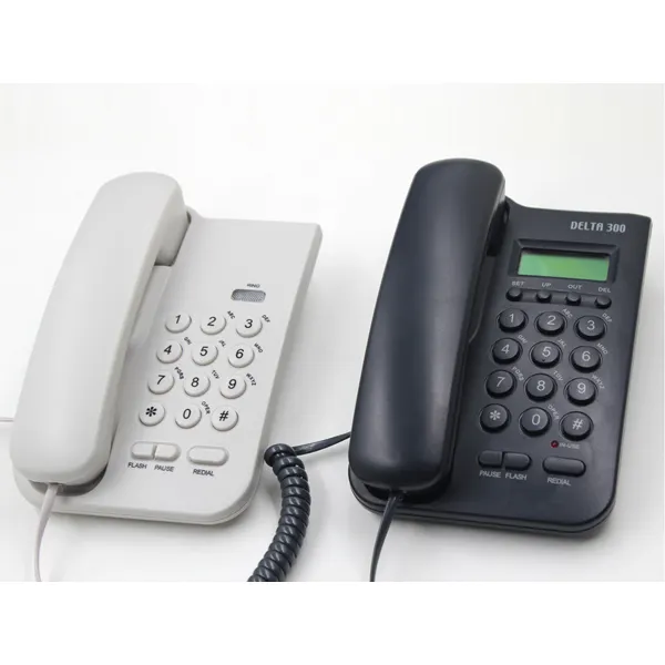 Telephoneハンドセットホット販売している基本的なコード付きビジネス電話白色コード電話機