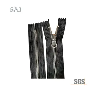 3 # nahe ende Hohe Qualität Matt Silber Zipper Herstellung Metall Zipper