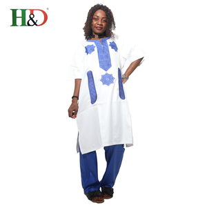 H & D Vente Chaude 2018 Style Haute Qualité Bazin Broderie Conception Robes Patrons de vêtements Africains Pour Les Femmes - Product Image 1