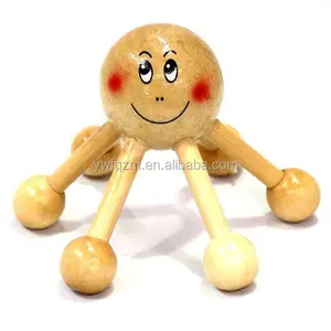 mini cute Octopus wooden head massager