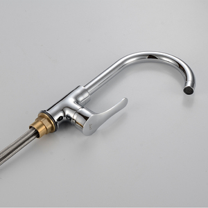 Robinet de cuisine moderne chromé à une <span class=keywords><strong>poignée</strong></span>, pivotant à 360 degrés, pour bar d'eau chaude et froide/évier de préparation, vanne en céramique à un trou - Product Image 5