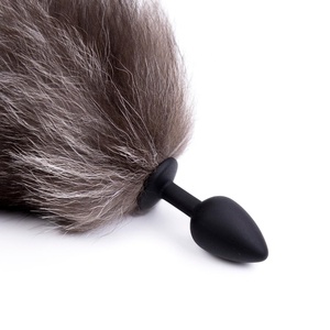 Vera pelliccia <span class=keywords><strong>coda</strong></span> di volpe <span class=keywords><strong>anale</strong></span> Plug adulto BDSM Bondage giocattolo del sesso con la <span class=keywords><strong>coda</strong></span> di silicone per il calcio Plug - Product Image 3