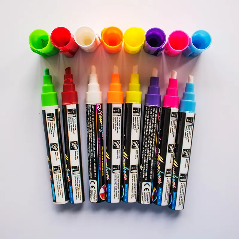 Hot sale 6mm double tip fluorescent liquid chalk marker pen led writing board fluorescent pen