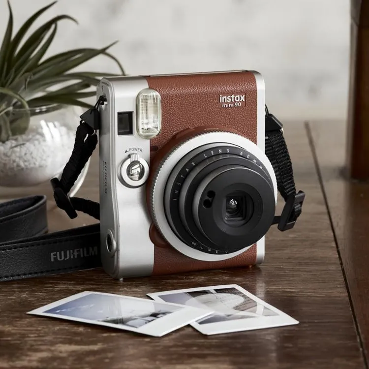 Лучшая Свадебная камера в подарок Fujifilm INSTAX Mini 90 Нео Классическая мгновенная камера коричневая сохраняющая воспоминания живая