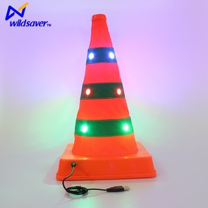 Glow in <span class=keywords><strong>the</strong></span> dark led licht leitkegel mit reflexstreifen - Product Image 2