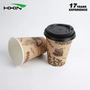 Yüksek kaliteli en iyi satmak geri dönüşümlü tek kullanımlık içecek kahve milktea kağıt içecek bardakları baskı ile plastik kapak