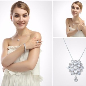 Bijoux Teemi Haute Qualité Mode féminine cou Sexy Hot Sale <span class=keywords><strong>Marquise</strong></span> Cut Zircon princesse fleur collier pendentif Stock - Product Image 6