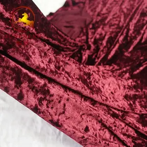 Hot selling various colors stock Stretch ice crush velvet for lady dress