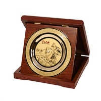 Trophée Souvenir Personnalisé, Plaque Souvenir avec Coffret Cadeau en Bois, Plaque Métallique avec Emballage en Bois