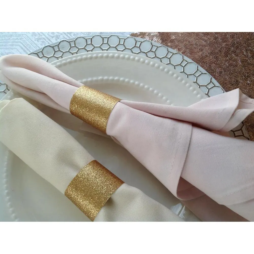 Großhandel Glitter Tissue Papier Rose Blume Serviette Ring für Dressing up Ihre Tisch