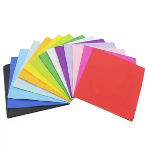 Serviettes de boisson colorées, en papier 100% vierge, 25x25cm, 1 paquet de 20 pièces, pour cocktail, 2 plis