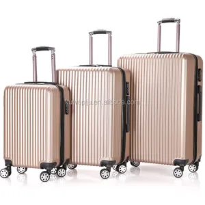 Hoge Kwaliteit Spinner 4 Wielen 3 Stuk Set Bagage Reis Abs Pc Hard Shell Trolley Case