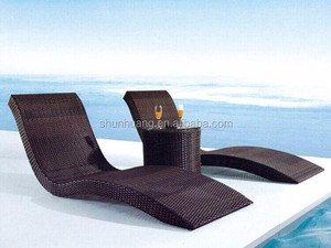 Venta al por mayor barato buena calidad impermeable muebles de <span class=keywords><strong>playa</strong></span> tumbona plegable cama ratán tumbona - Product Image 3