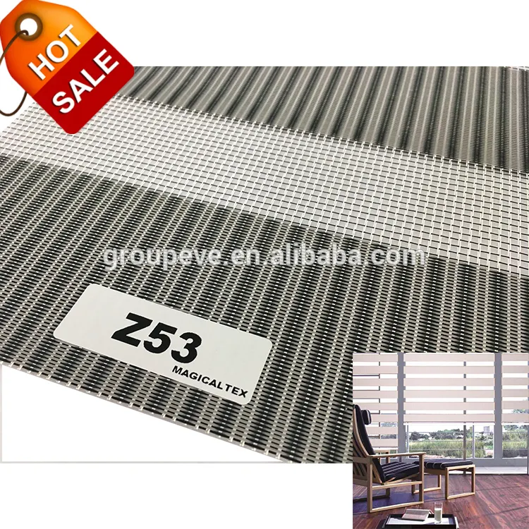 China fábrica tomada alta qualidade moda moda rolo cego zebra tecido cinza