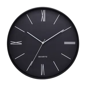 Deheng 16 inch Black Good Quality plastic Framed custom made Wall Clock for living room