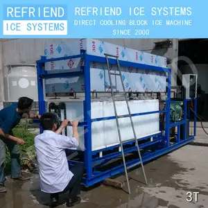 3T 직접 냉각 알루미늄 증발기 블록 얼음 기계
