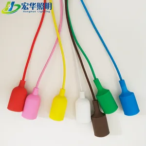 E26 silicone rubber pendant lamp holder decorative lighting cords for sale