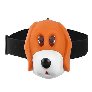 Goldmore animal kids head torch, 2leds children headlamp, battery powered dog shape head light for hiking, camping, and running