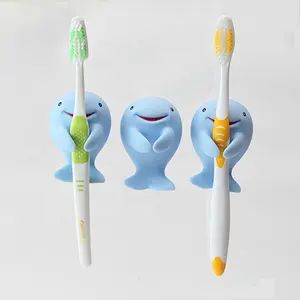 Ronya unique plastic fish toothbrush holder portable silicone toothbrush holder with suction cup