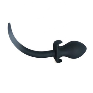 Silicona pura Anal Plug Tail Black Long Dog Tail Butt Plugs Ball Dilator Butt Plug <span class=keywords><strong>Gay</strong></span> - Product Image 4