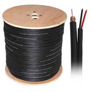 Câble coaxial RG59 + câble d'alimentation 2C, 1 pièce, pour système de vidéosurveillance, fabrication en chine