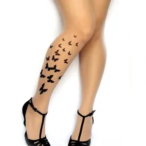 KT1-A787 Großhandel sexy damen transparente Strümpfe fischnetz Strumpfhosen Tattoo-Socken