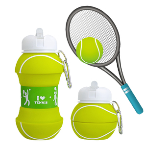 Hot New Product Promotional Drinkware Collapsible Tennis Ball Colorful Water Bottle for Sports with Custom Logo