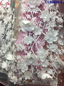 <span class=keywords><strong>Tessuto</strong></span> in Pizzo 3D di Lusso Rosa/<span class=keywords><strong>Rosso</strong></span>/Bianco, Ricamo in <span class=keywords><strong>Tulle</strong></span>, Pizzo Francese per Abiti da Sposa/Festa Eleganti CL60430 - Product Image 2