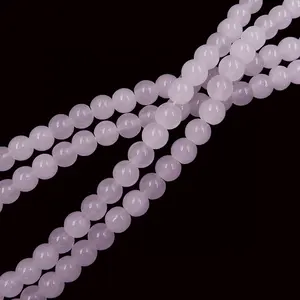 8mm Crystal Pink Perlen Glas Runde Perlen Keine verblassende Farbe Dekoration Zubehör für Frau